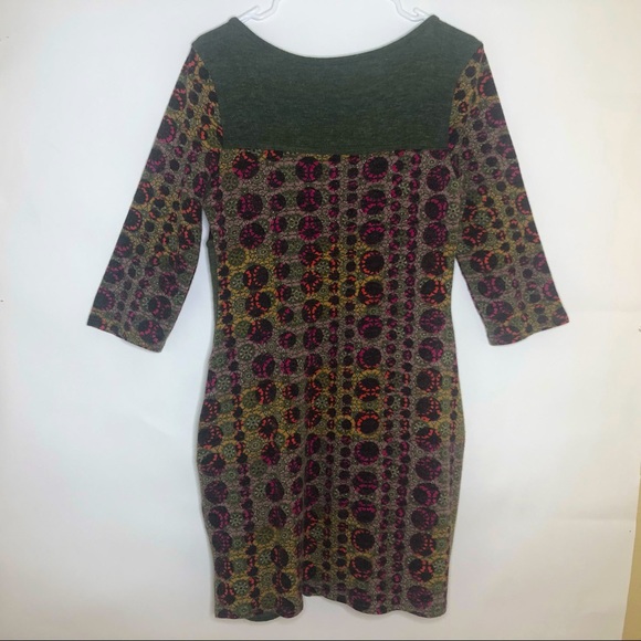 PAPILLON mini shift dress in green, black, pink, and gold S - Picture 2 of 10